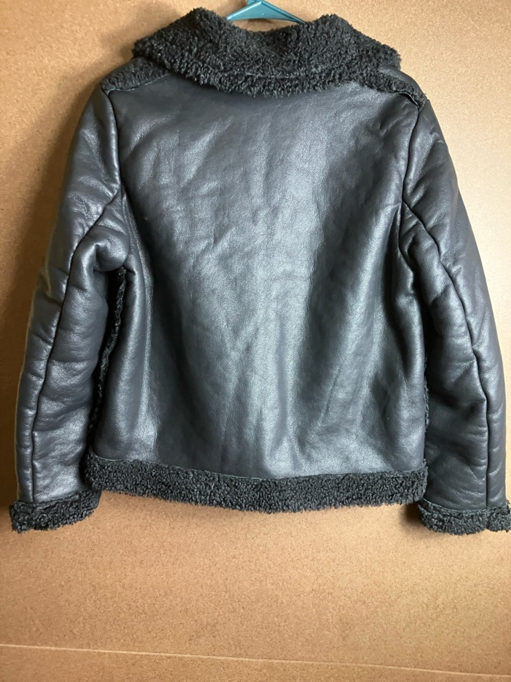 DASHNY Black Shearling Trim Leather Jacket - Picture 6 of 10
